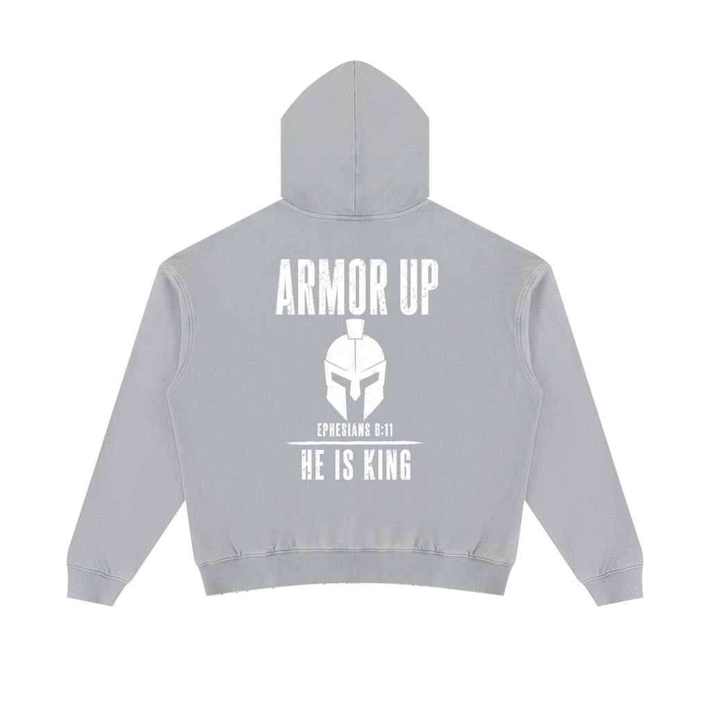 Armor Up Unisex Mineral Wash Distressed Hoodie