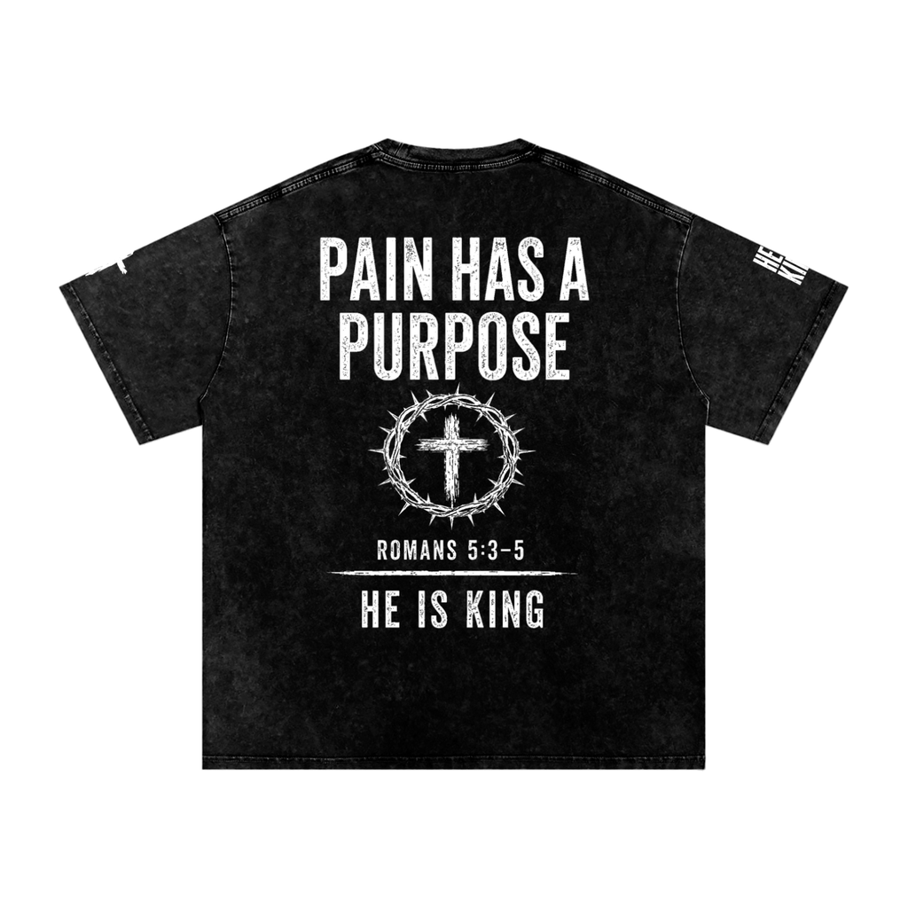 Pain Has a Purpose Snow Washed Oversized Cotton T-Shirt
