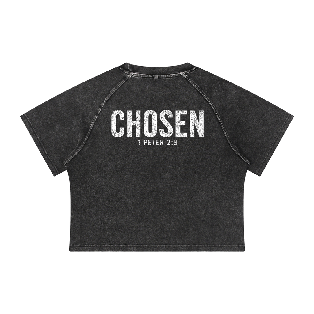 Women's Mineral Wash Raglan Crop T-Shirt