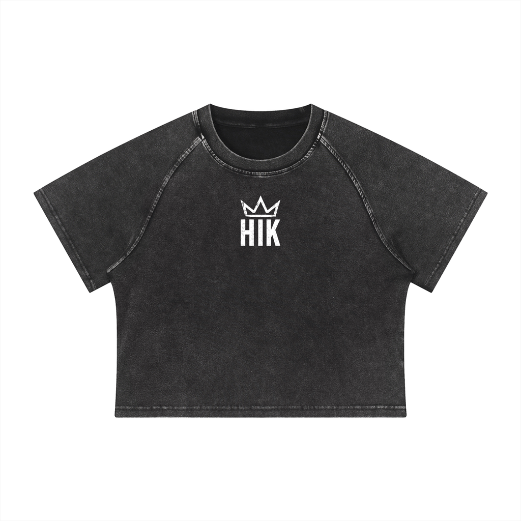 Women's Mineral Wash Raglan Crop T-Shirt