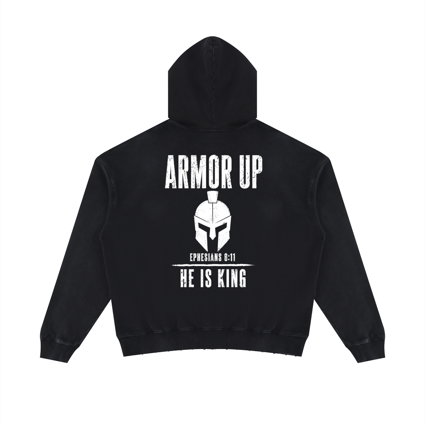 Armor Up Unisex Mineral Wash Distressed Hoodie
